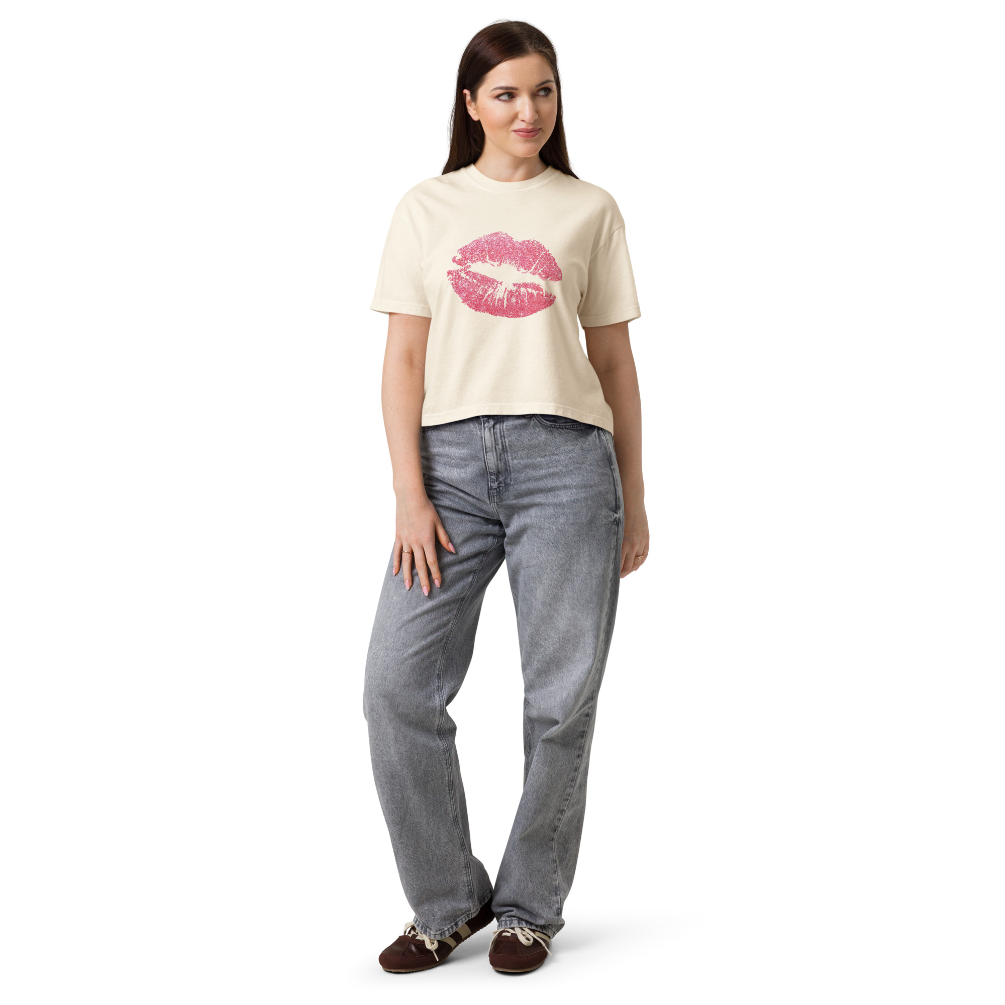 Kussmund T-Shirt im Boxy-Schnitt – lässig, feminin, ein bisschen frech – Bild 4