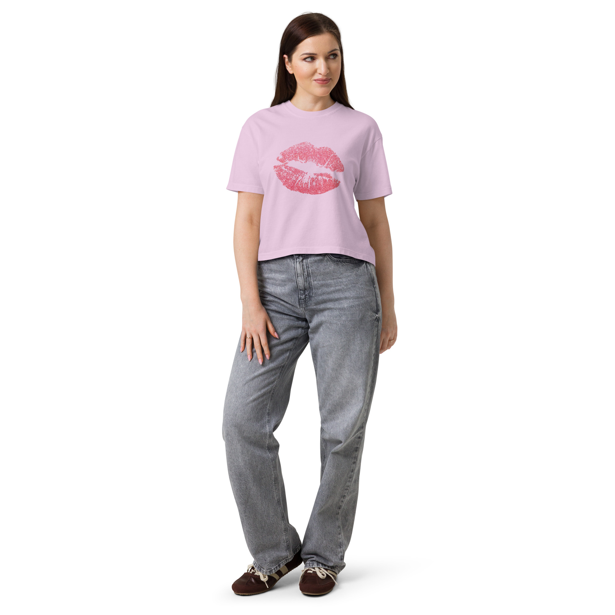 Kussmund T-Shirt im Boxy-Schnitt – lässig, feminin, ein bisschen frech – Bild 3
